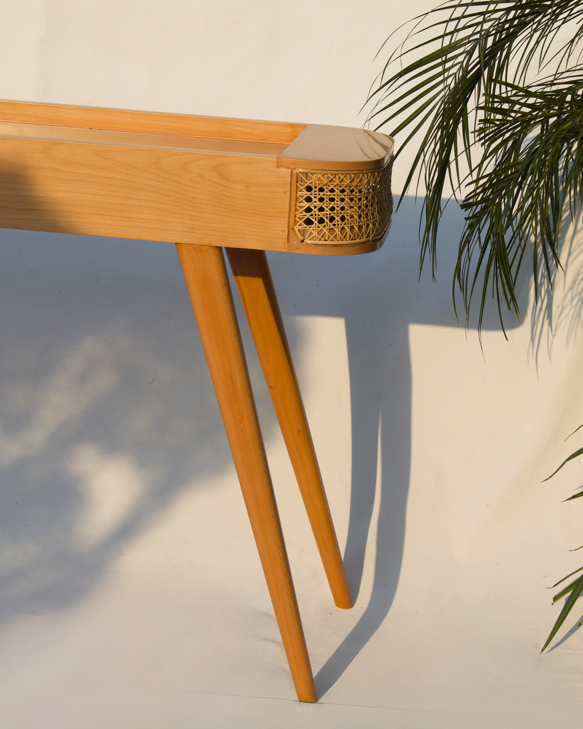 Cane Console Table