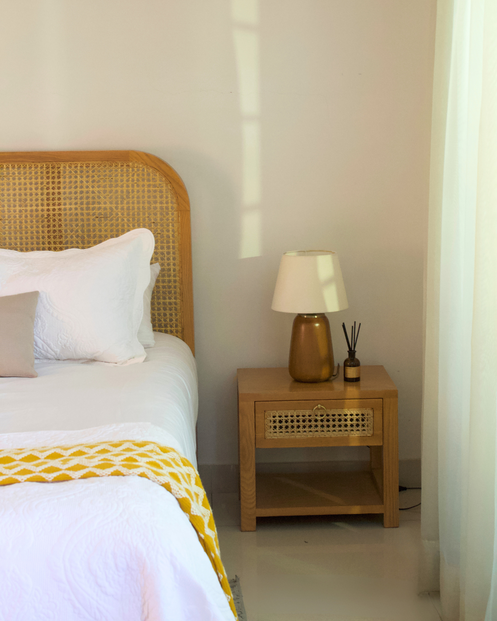 Boho Cane Side Table
