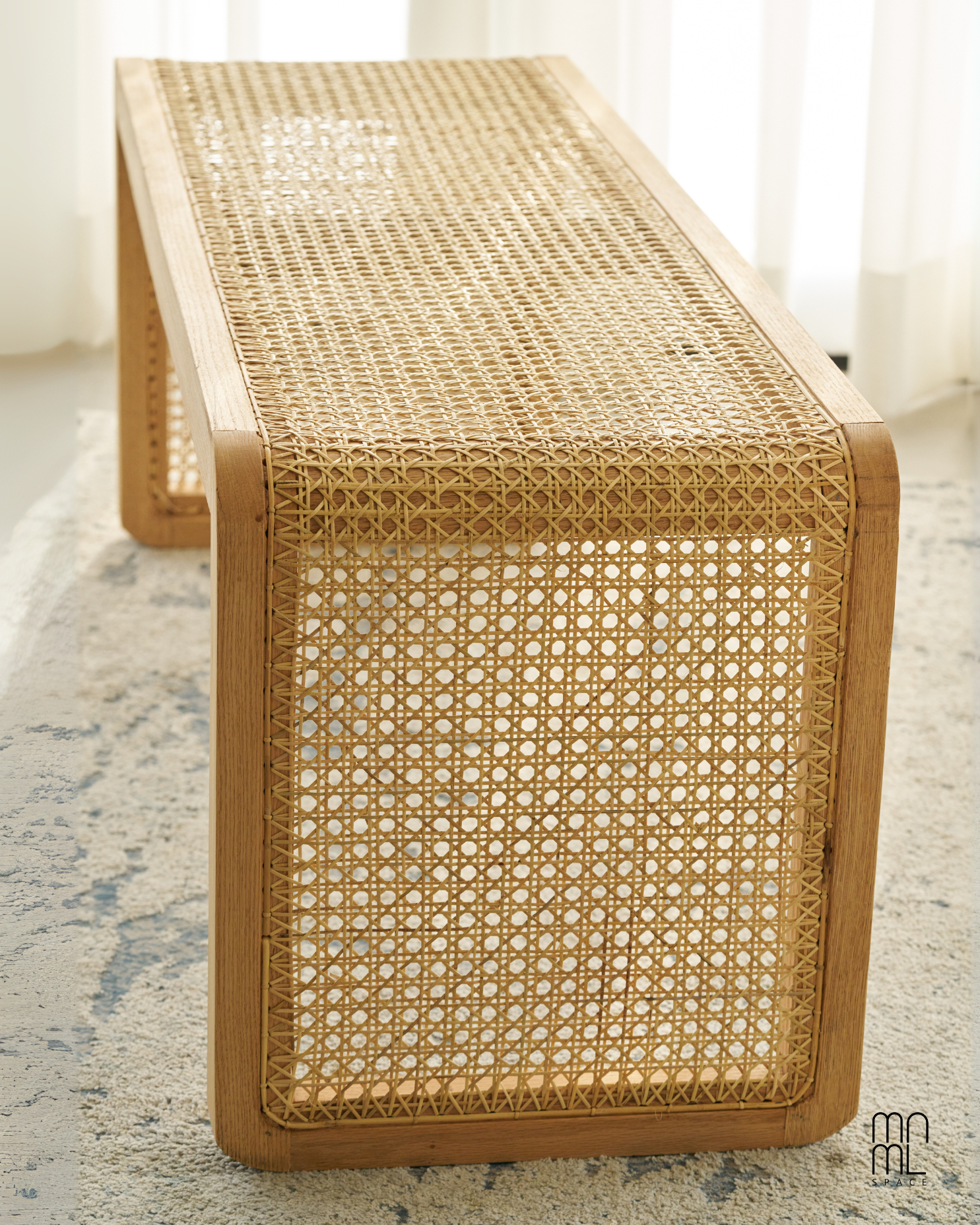 Ochre Cane Bench