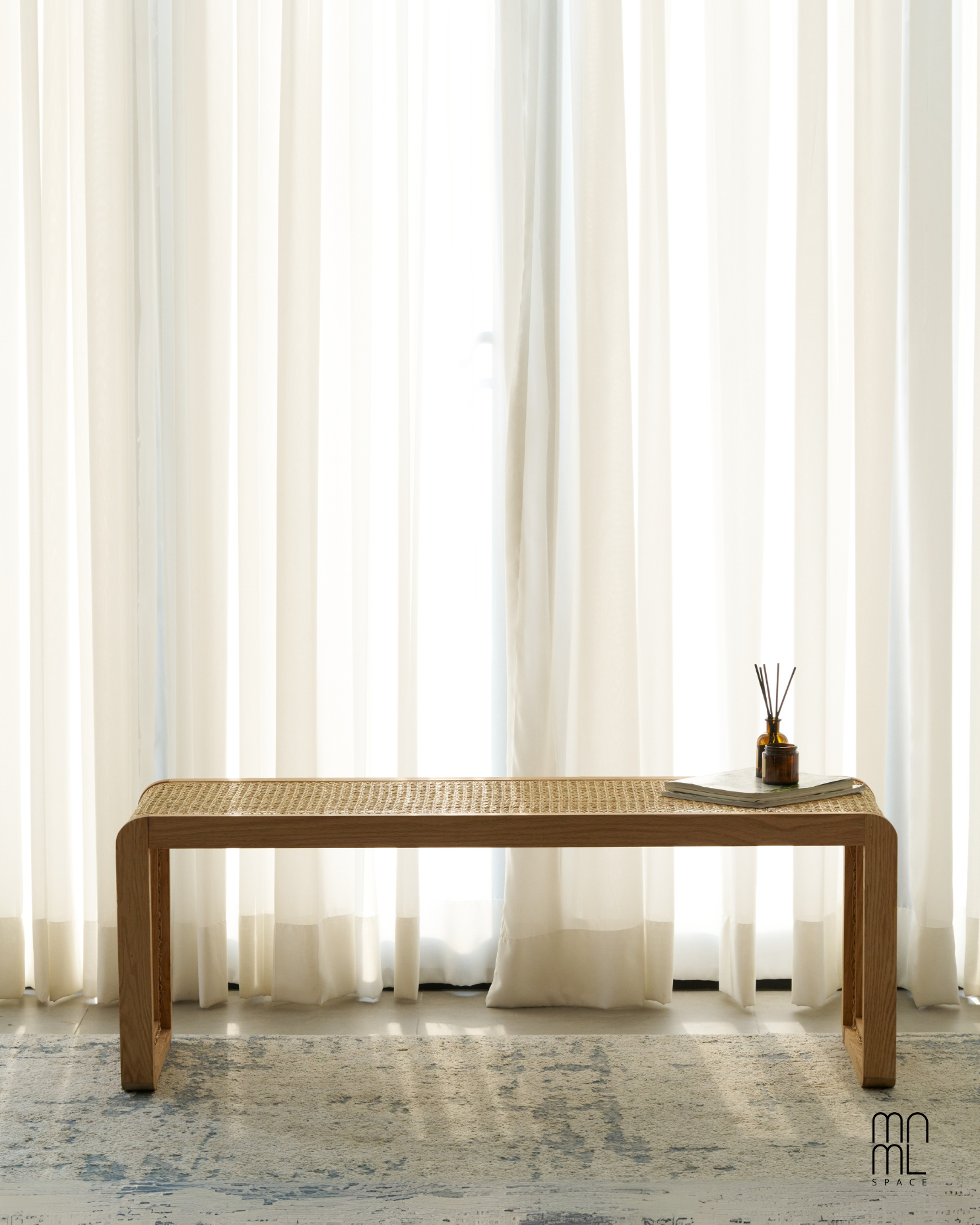 Ochre Cane Bench