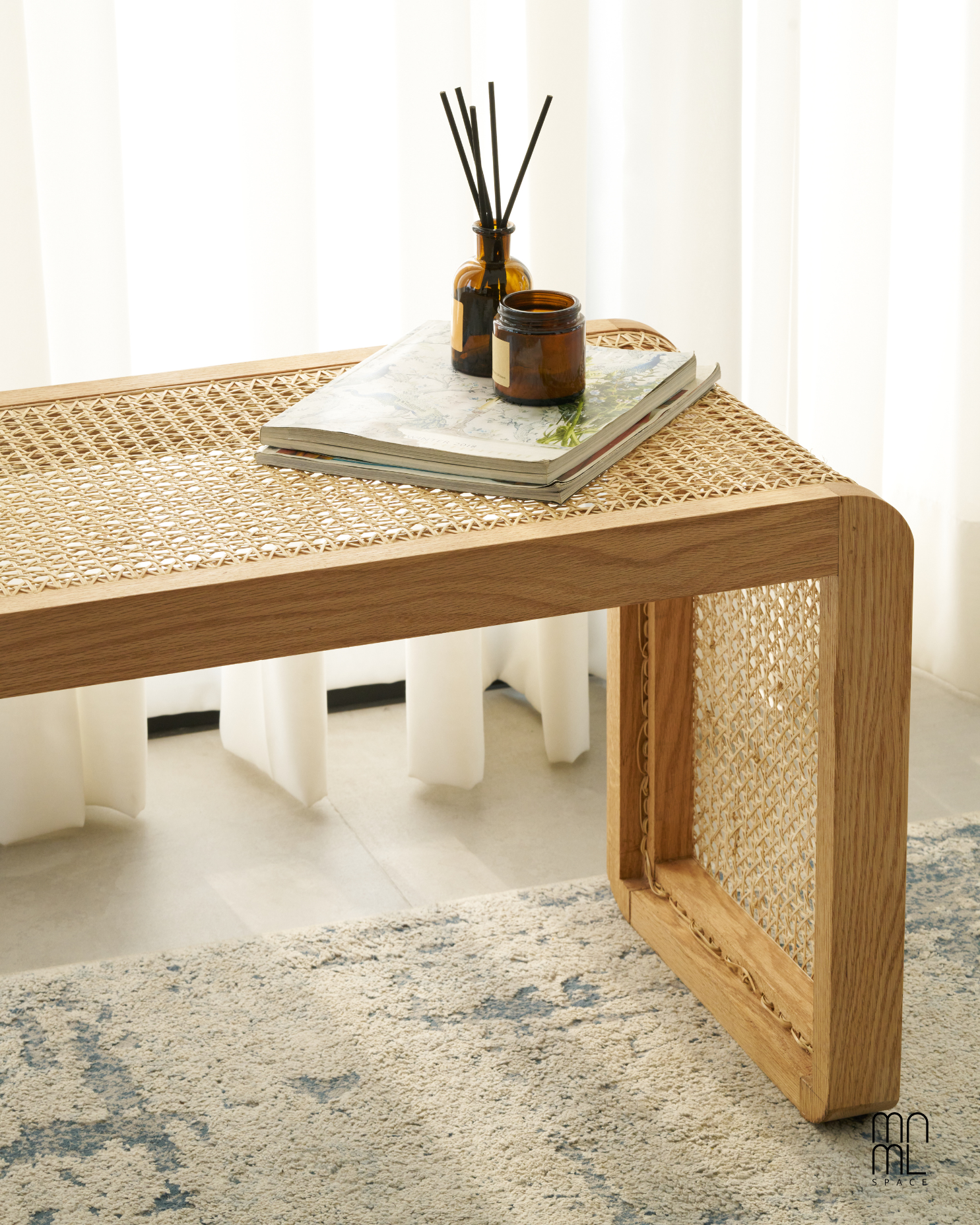 Ochre Cane Bench