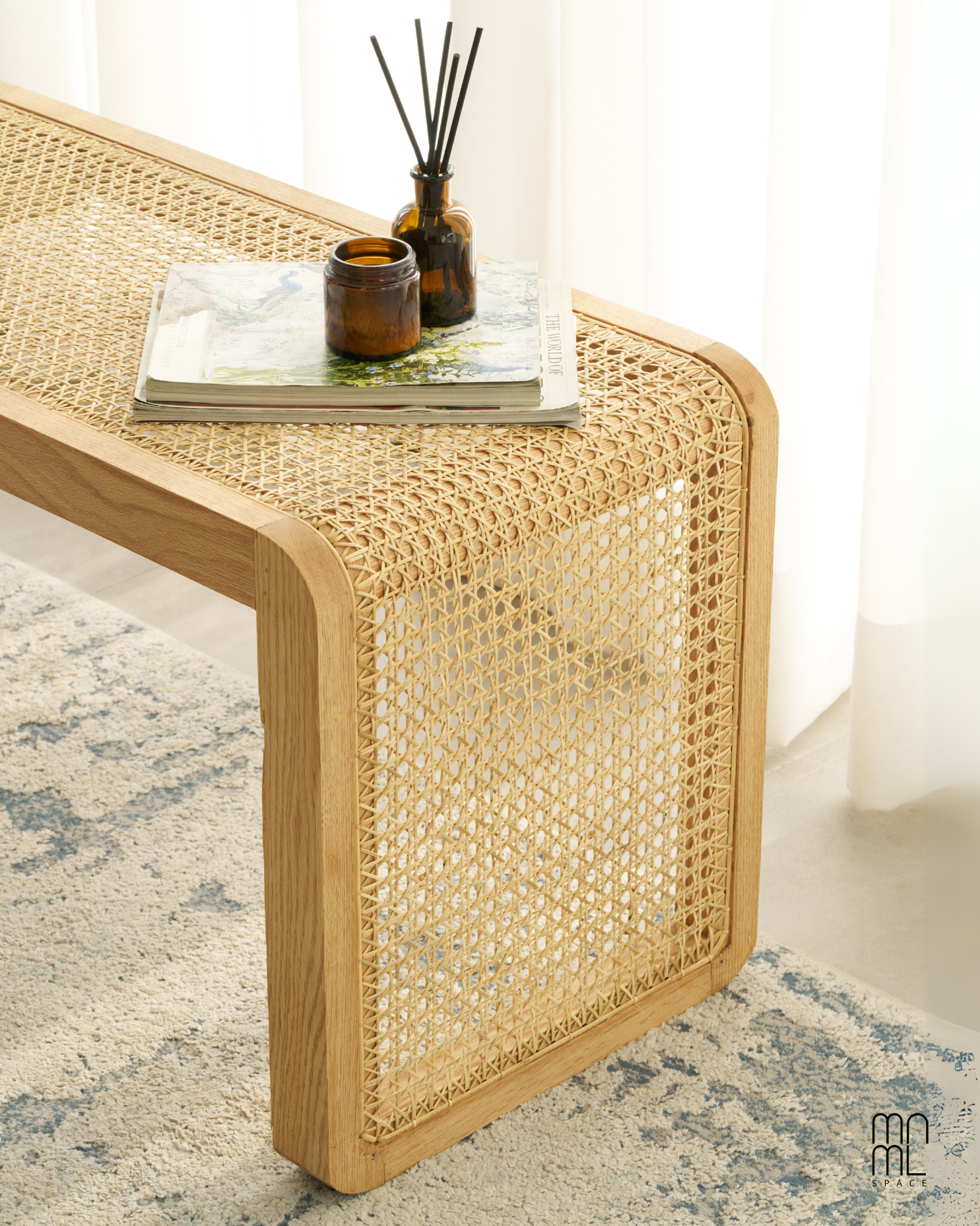 Ochre Cane Bench